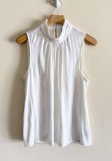 Worthington Women Blouse Work Large  High Neck‎ Sleeveless Keyhole Button NEW Photo 0