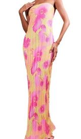 Multi Floral Print Plisse Bandeau Cowl Back Maxi 
PRETTYLITTLETHING 
NEVER WORN Photo 0