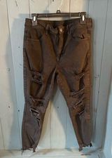 American Eagle Distressed Women’s Black Jeans | Size 14 Photo 0