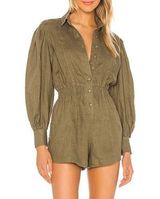 WeWoreWhat Button Up Romper Burnt Olive
Army green Linen long sleeve smock XS Photo 0
