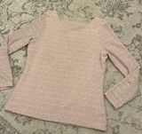 Jennifer Lopez Sweater Size XL Pink Silver Sparkle Baby Pink Photo 0