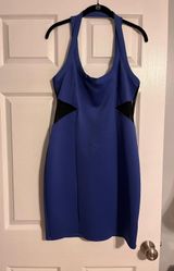 Blue Mesh Cutout Dress  Photo 0