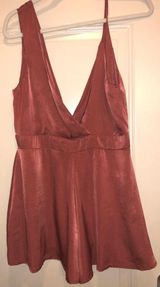 B.Original Asymmetrical Rust Romper Photo 0