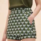 Maje Skort Iparo Metallic Brocade Jacquard Shorts Skirt Bird Parrot Print 36 / S Photo 0