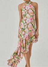 ASTR the Label Floral Halter Dress with Ruffle Detail Photo 0