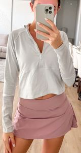 Lululemon White Cropped Half Zip Photo 0