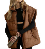 Brown Puffer Vest Size L Photo 0