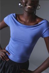 SILENCE + NOISE LARA COWL NECK TOP DARK PURPLE Photo 0