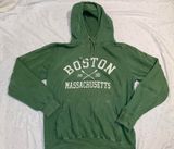 Distressed Boston Hoodie Green Photo 0