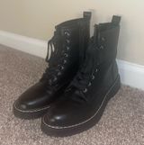 Black Combat Boots Lace-Up Photo 0