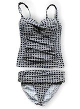Bond Eye Australia Tankini Two Piece Blue & White Geometric Swimsuit 6 D/DD Photo 0