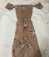 Tan Floral Maxi Dress Photo 0