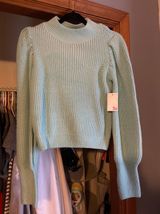 SO Mock Turtleneck Puff Sleeve Sweater Photo 0