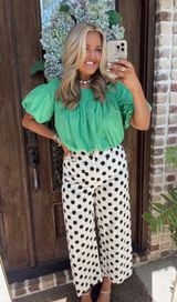 JODIFL Black polka dot print wide pants Photo 0
