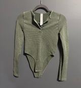 Forever 21 Green Bodysuit Long Sleeve Photo 0