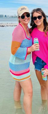 Colorful Crochet Swimsuit Cover Up Size L Photo 0