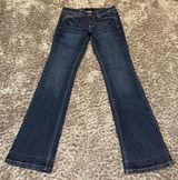 White House Navy Blue low-rise flare jeans with a 4R waist Photo 0