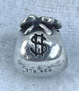 Authentic PANDORA Sterling Silver Money Bag Bead Charm #790332 - Retired Photo 0
