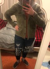 Billabong Green, Orange, And Grey Army Jacket Photo 0