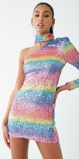 Forever 21 Rainbow Sequin Dress Photo 0