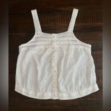 Universal Thread White crochet-Trimmed 100% Cotton Tank Top Photo 0