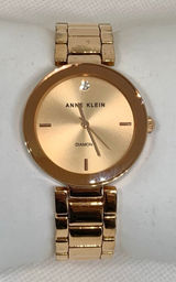 Anne Klein Diamond rose gold dial tone watch 32mm round quartz up to 7” running Photo 0