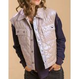 Umgee Shimmery Quilted Vest in Warm Sand Size Small Photo 0