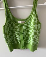 PacSun Green Checkered Top Photo 0