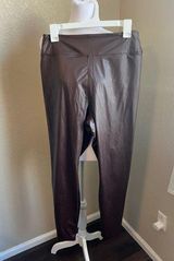 OFFLINE by  dark brown faux leather real luxe leggings | XL Photo 0