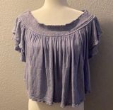 Free People Light Blue Ruffle Top Photo 0