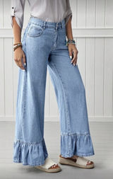 Wide Leg Ruffle Jeans Photo 0
