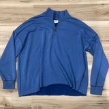 Aerie Blue Quarter Zip Pullover Sweatshirt Women’s Medium Photo 0