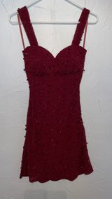 Red Pearl Mini Dress Photo 0