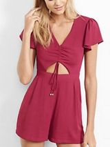 EXPRESS Dark Red Romper Photo 0