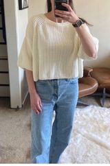 Free People oversized Cropped Knit Top Sweater XS Photo 0