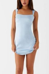 Odette Satin Blue Mini Dress US Size 4 Photo 0