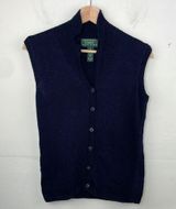 Lauren Ralph Lauren Navy Blue Knit Vest sleeveless cotton size Small Photo 0