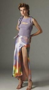 NWOT Silence & Noise Silence + Noise Norah Satin Slip Maxi Skirt in Purple Photo 0