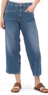 Lucky Brand High Rise Wide Leg Crop Blue Denim Jeans Size 14 / 32 Photo 0