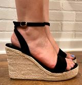 Black Wedges Size 8 🖤 Easy Buckle Photo 0