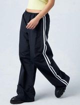 Wide Leg Track pants - sold out NWT size Medium Black White Photo 0
