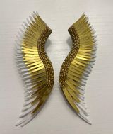 Earrings Gold And White Photo 0