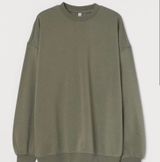 H & M Olive Green Crewneck Sweatshirt Size S Photo 0