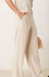 A&F high rise Linen-Blend Pants S light beige Photo 0