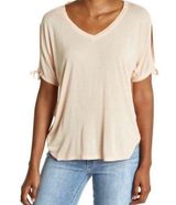 ALLSAINTS NWT  Kay Tee Cami Pink Short Sleeve Cold Shoulder V-Neck Sz XS Photo 0