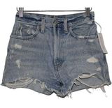 Womens Abercrombie & Fitch Natural Rise Short Distressed Jean Shorts Size 24 00 Photo 0