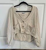 Free People Cream Cardigan Sweater Size S Photo 0