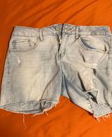 Distressed Light Denim Shorts Blue Size 12 Photo 0