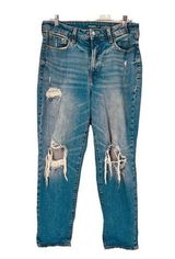 Old Navy Jeans Womens 12 Blue Denim OG Loose High Rise Baggy Retro 32x27 Photo 0