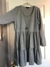 French Atmosphere Gray Sweater Dress Photo 0